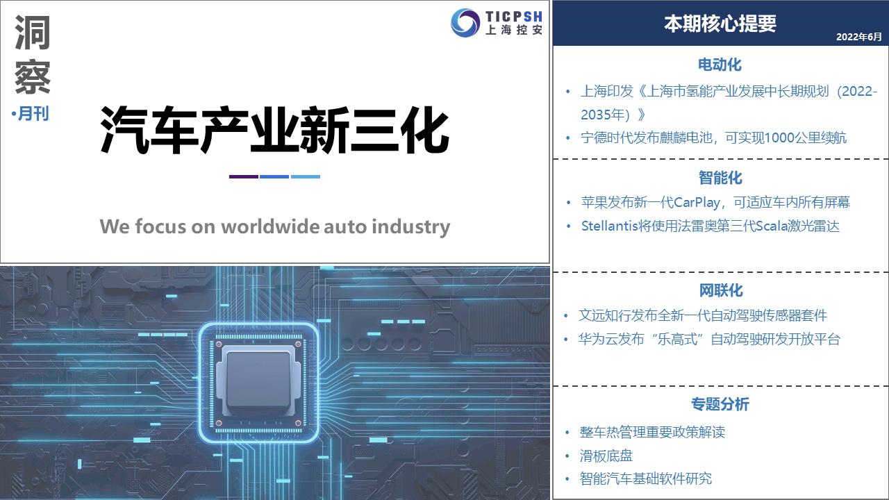 《洞察：汽車產業新三化》（6月）